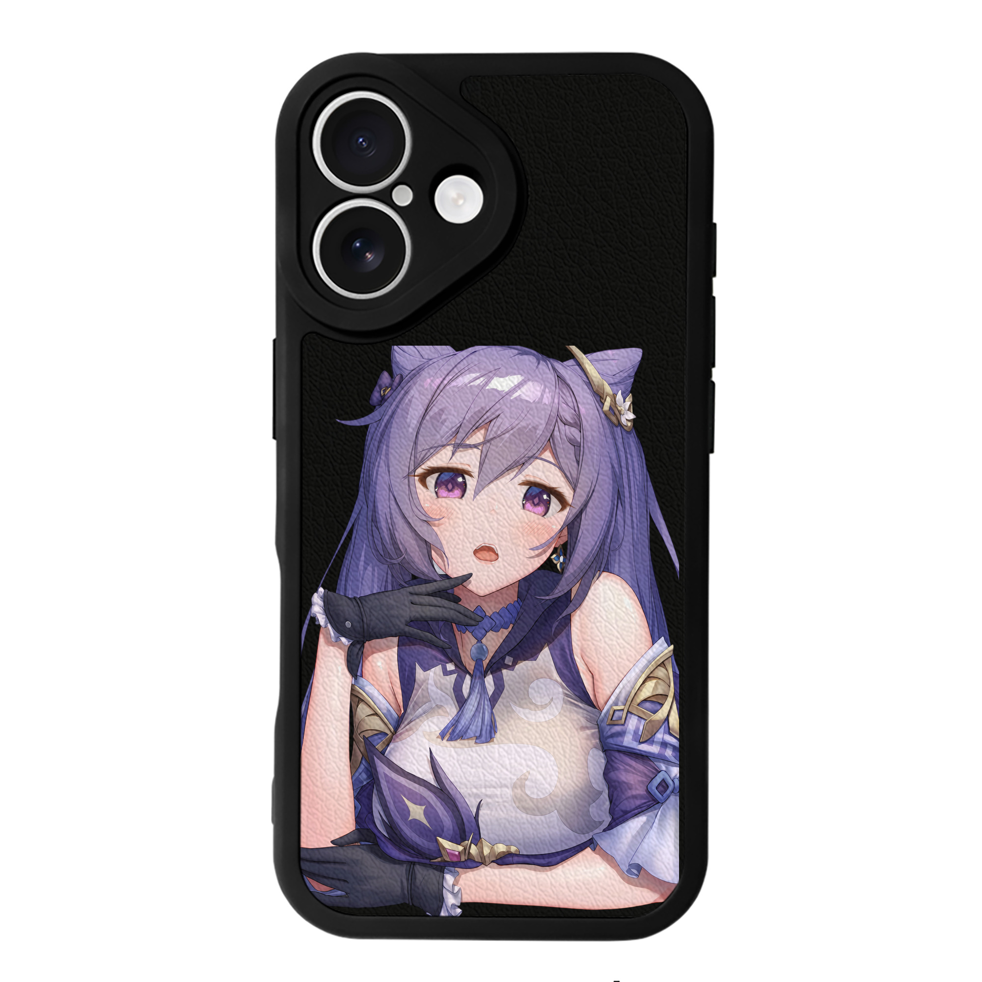 げんし神 刻晴 こくせい genshin Kokusei 【iPhone 16シリーズ対応】シリコンスマホケース（レザー調） 材質：シリコン